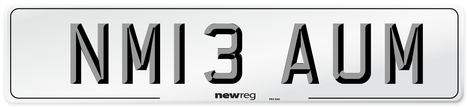 NM13 AUM Number Plate from New Reg